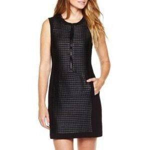 Worthington Black Faux Leather Mini Dress with Pockets